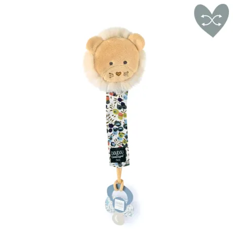 Attache tétine lion ou lapin bleu Boh'aime - 18 cm