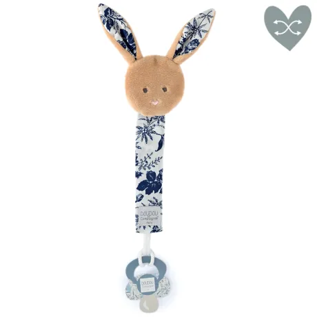 Attache tétine lion ou lapin bleu Boh'aime - 18 cm