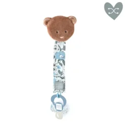 Attache tétine ours ou koala Boh'aime - Bleu - noir- 18 cm