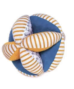 Balle d'éveil bébé avec Hochet intégré - Pollen l'abeille en coton BIO - 15 cm - Modèle aléatoire