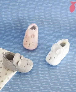Coffret chaussons Bébé blancs - 0/6 mois