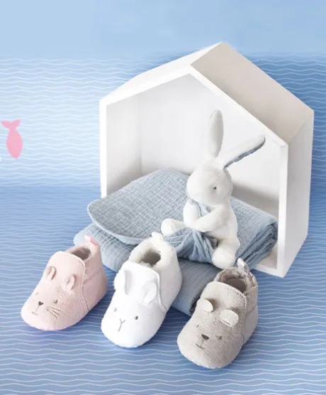 Coffret chaussons Bébé blancs - 0/6 mois