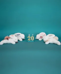 Coffret Pantin Lapin bleu - Happy Glossy - 25 cm