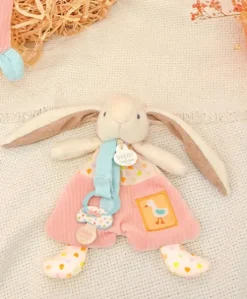 Doudou attache-sucette - LAPIN CIBOULETTE - 19 cm