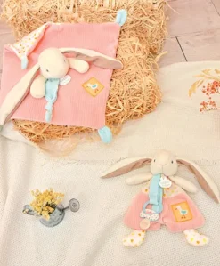 Doudou attache-sucette - LAPIN CIBOULETTE - 19 cm