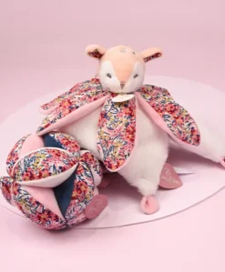 Doudou FAON blanc avec pétales - BOH'AIME -