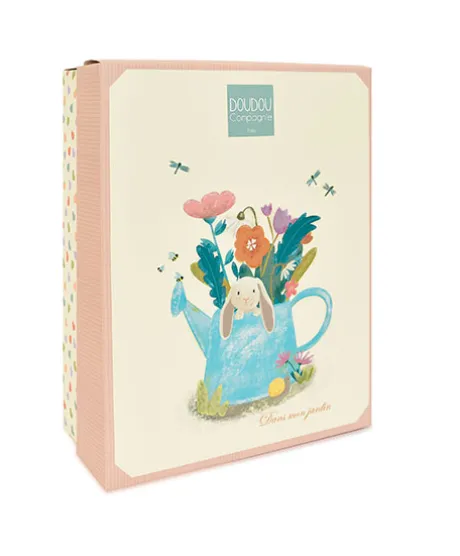 Doudou hochet bebe lapin rose - LAPIN CIBOULETTE - 21 cm