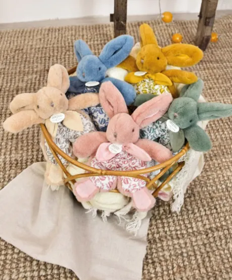 DOUDOU® lapin blanc - Doudou plat - 18 cm