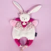 Doudou Lapin marionnette - Petit sac - Amusette 3 EN 1