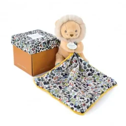 Doudou LION jaune avec mouchoir - BOH'AIME -