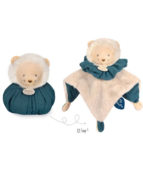 Doudou Lion marron - Cocon - Balle d'éveil - 3 EN 1