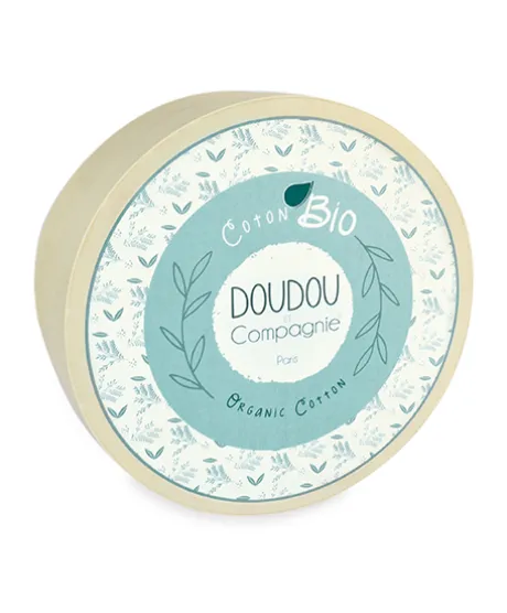 Doudou mouchoir lapin rose en coton BIO - 15 cm