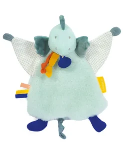 Doudou plat dinosaure vert Filou - 25 cm