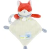 Doudou plat hochet billes - Renard Romarin - 21 cm