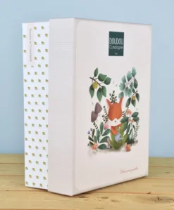 Doudou plat hochet billes - Renard Romarin - 21 cm