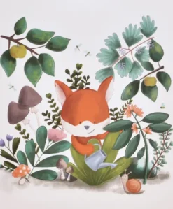 Doudou plat hochet billes - Renard Romarin - 21 cm