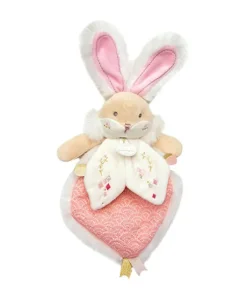 Doudou plat lapin de sucre rose - 24 cm