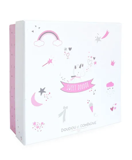 Doudou plat Licorne blanche - 22 cm