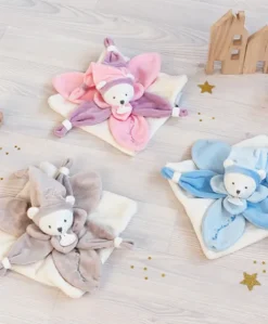 Doudou plat Ours Collector taupe - 24 cm