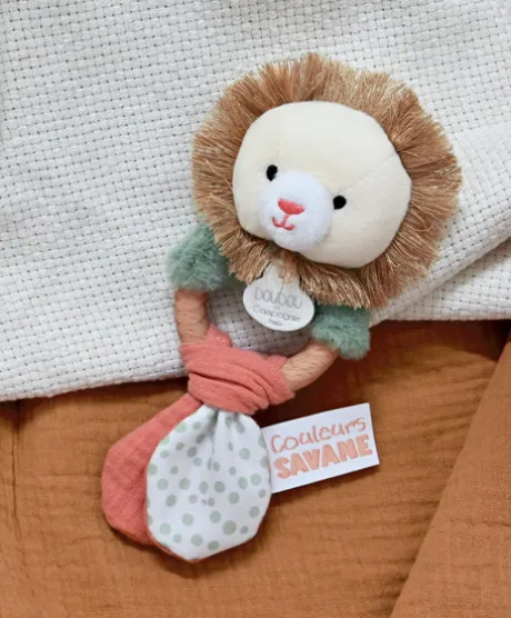 Hochet bébé lion - 15 cm