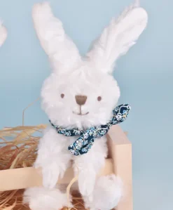Lapin blanc avec chouchou -12 cm - Modèle aléatoire