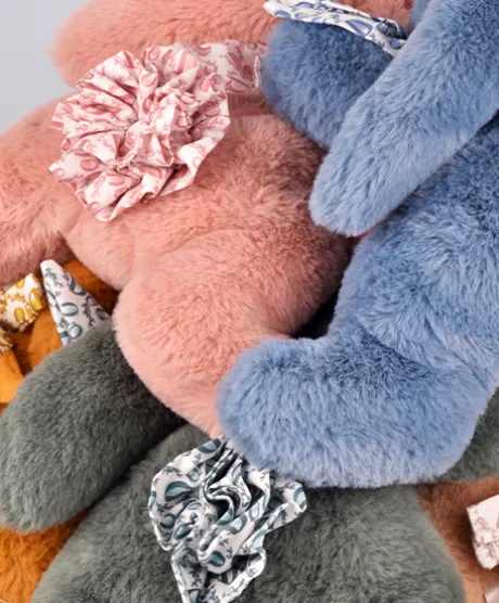 Lapin DOUDOU® - Peluche lapin Rose poudré - 25 cm