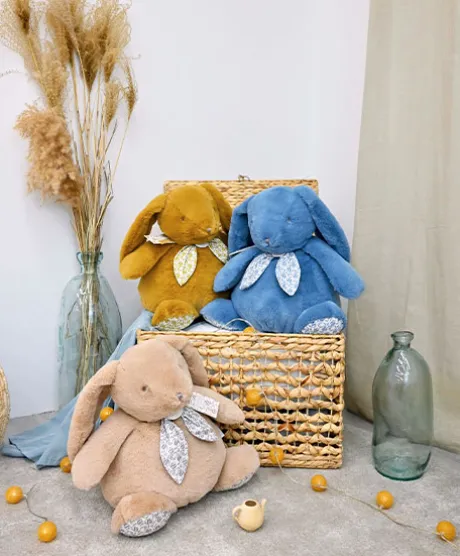 Lapin géant - LAPIN DOUDOU 42 cm - Jaune moutarde