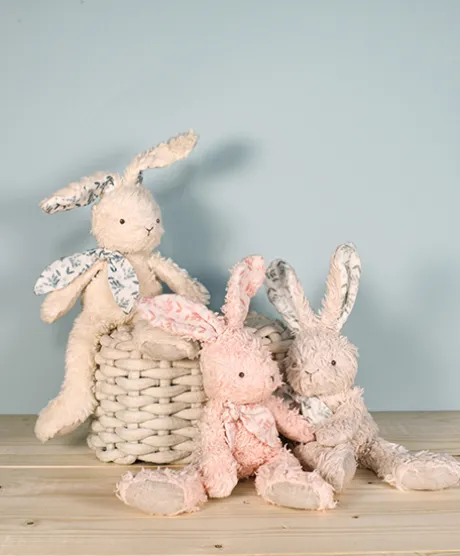 Lapin peluche beige en coton Bio 25 cm