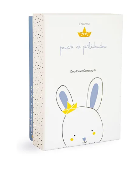 Mini doudou attache sucette lapin matelot bleu - 15 cm