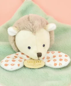 Mini Doudou hérisson plat vert - 19 cm - Sans boite