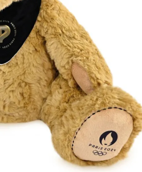 Ours en peluche marron Paris 2024 - avec bandana - 37 cm