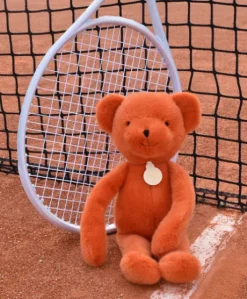 Ours en peluche Orange Terracotta - Roland Garros- 40 cm - Fabriqué en France