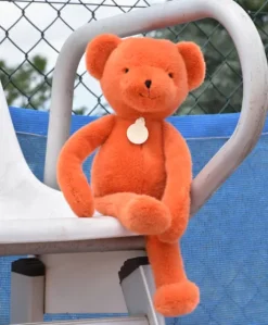 Ours en peluche Orange Terracotta - Roland Garros- 40 cm - Fabriqué en France