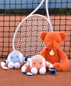 Ours en peluche Orange Terracotta - Roland Garros- 40 cm - Fabriqué en France