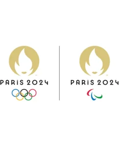 Ours en peluche Premium blanc avec bandana Paris 2024 - 37 cm