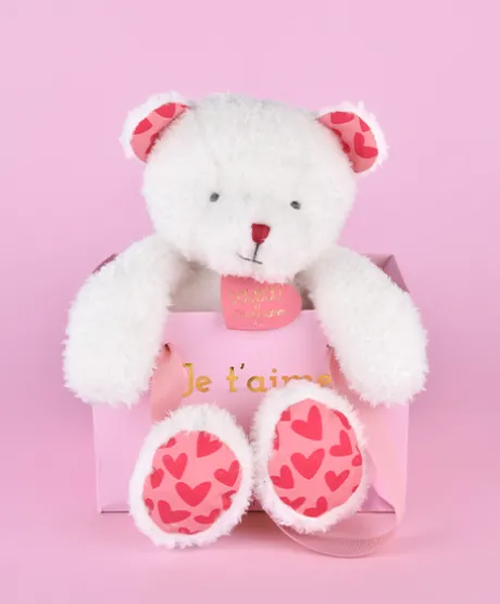 OURS JE T'AIME en sac cadeau - 25 cm