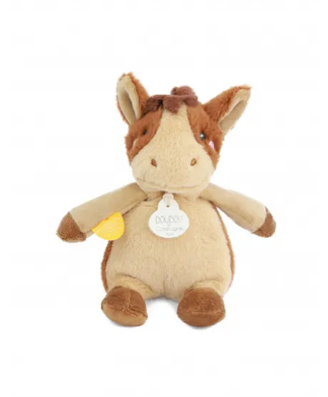 Peluche cheval - 17 cm - DOUDOU de la ferme avec boite sonore