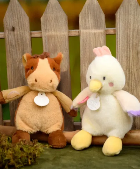 Peluche cheval - 17 cm - DOUDOU de la ferme avec boite sonore