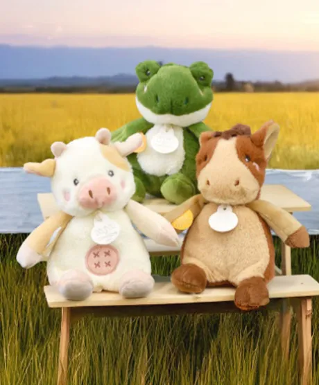Peluche cheval - 17 cm - DOUDOU de la ferme avec boite sonore