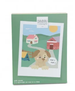 Peluche chien - 17 cm - DOUDOU de la ferme avec boite sonore