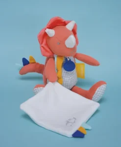 Peluche de dinosaure orange avec doudou - Lou - 25 cm