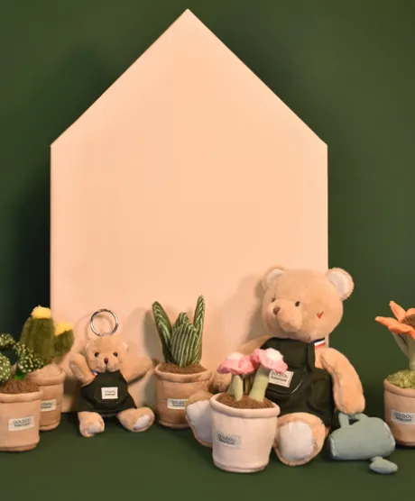 Peluche fleur - 9 cm - Botanique - Cactus Vert