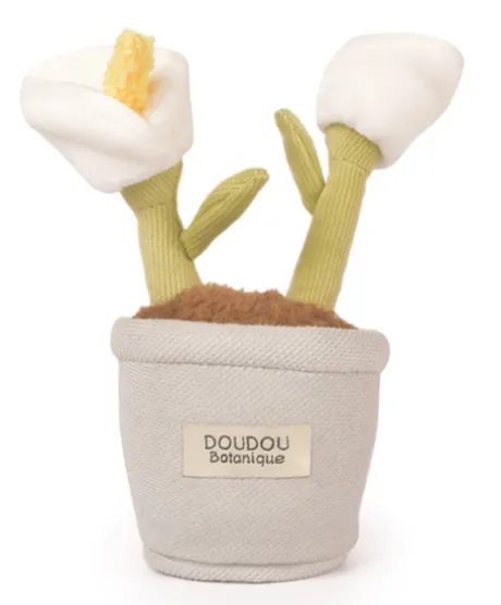 Peluche fleur - 9 cm - Botanique - Blanc