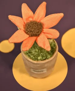 Peluche fleur - 9 cm - Botanique - Orange