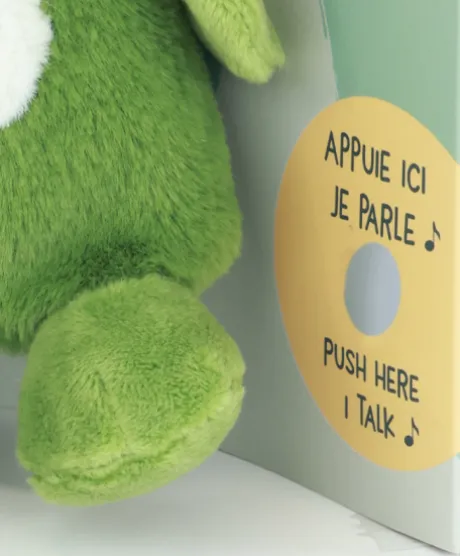 Peluche grenouille - 17 cm - DOUDOU de la ferme avec boite sonore