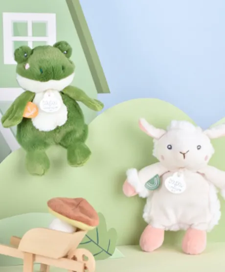 Peluche grenouille - 17 cm - DOUDOU de la ferme avec boite sonore