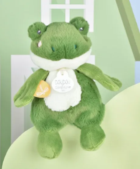 Peluche grenouille - 17 cm - DOUDOU de la ferme avec boite sonore