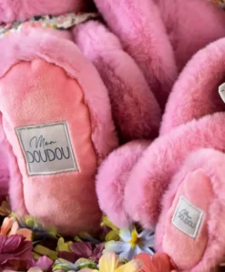 Peluche lapin rose 25 cm - Lapin Fleurette