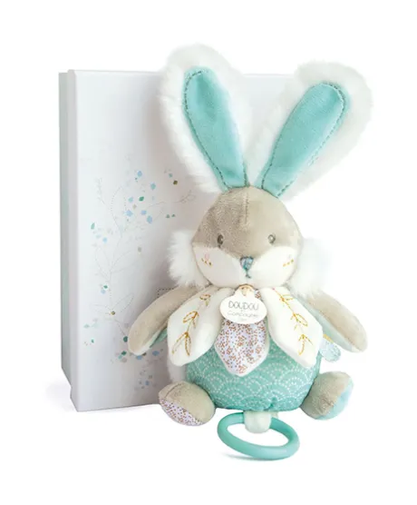 Peluche musicale lapin de sucre Vert - 20 cm
