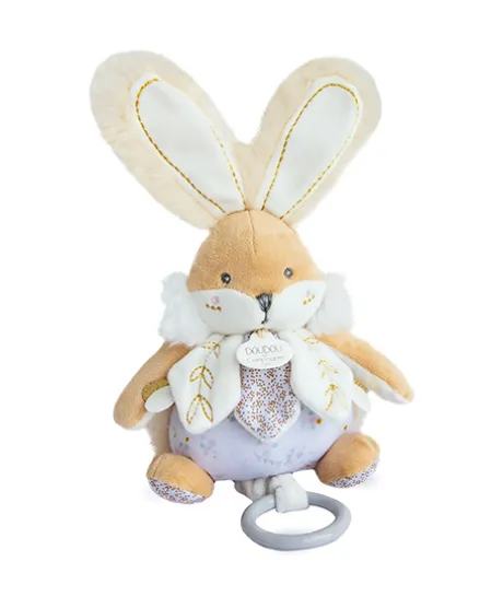 Peluche musicale lapin de sucre Blanc - 20 cm